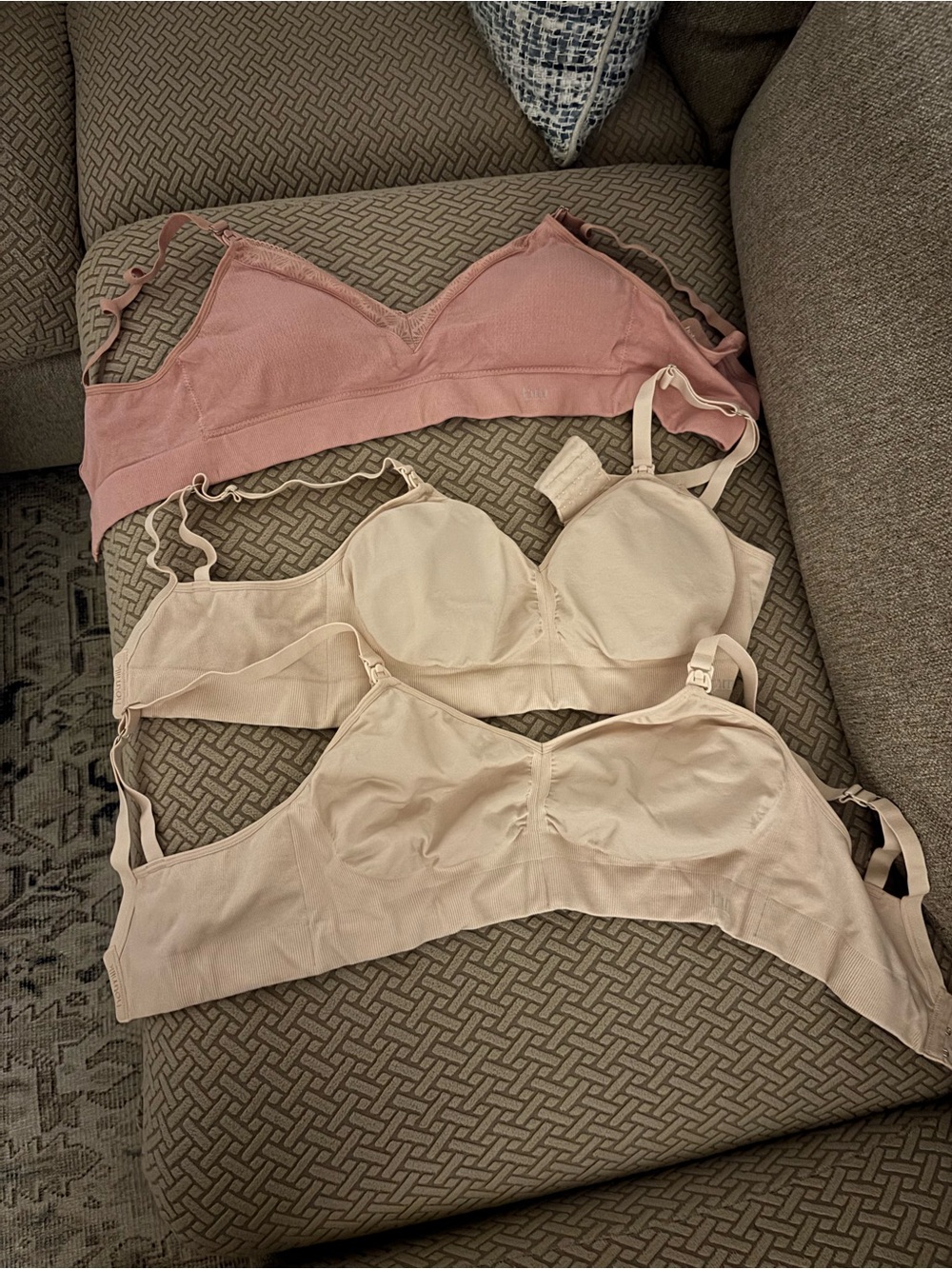 HOT MILK Wireless Comfort Bras in Blush and Dusty Rose - Pack of 3